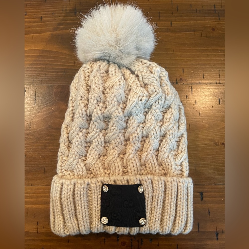 Upcycled Luxury Beanie with Black Patch